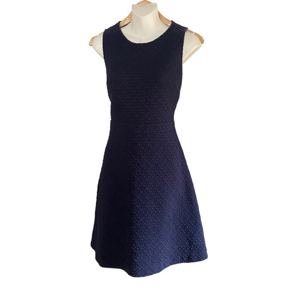 ❄️ 50% off winter Loft blue quilted sleeveless casual nautical dress 2 - Picture 2 of 8